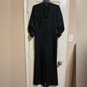 White House Black Market Black Long Sleeve Jumpsuit